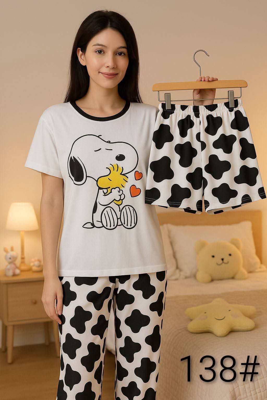 3 Piece Printed Night Suit