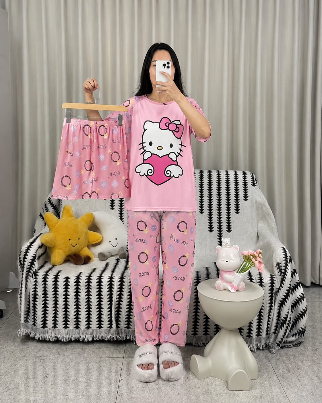 3 Piece Printed Night Suit