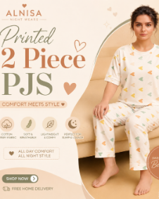 Printed 2 Piece Night Suit