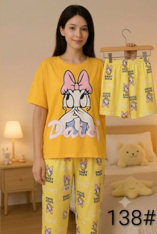 3 Piece Printed Night Suit