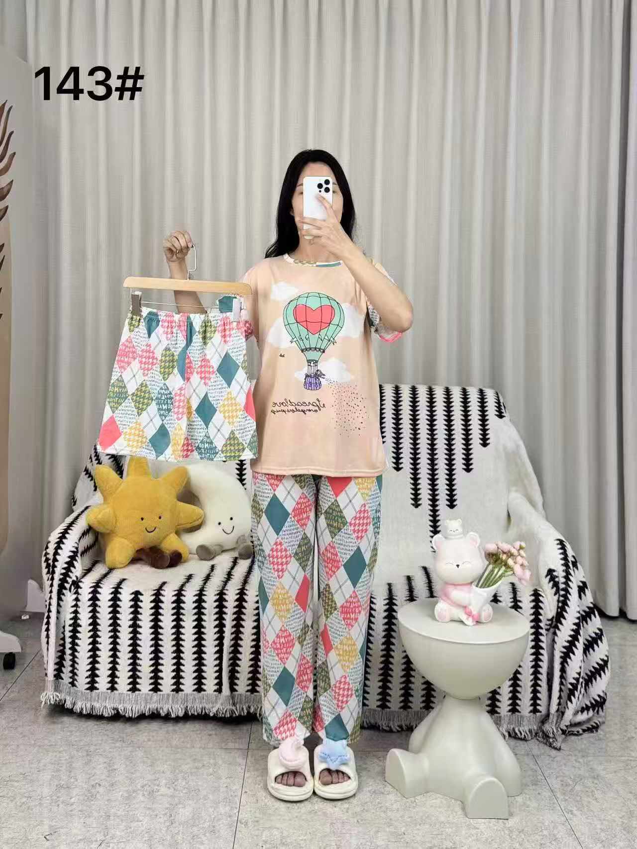 3 Piece Printed Night Suit