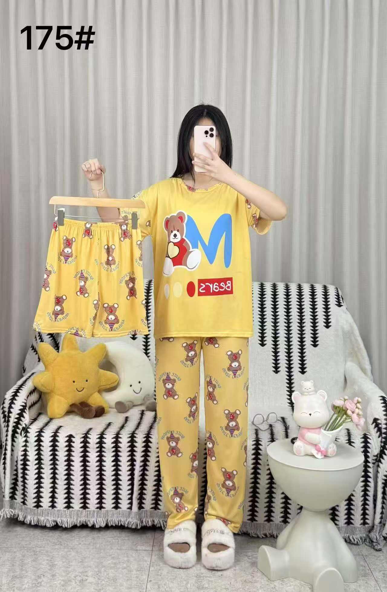 3 Piece Printed Night Suit