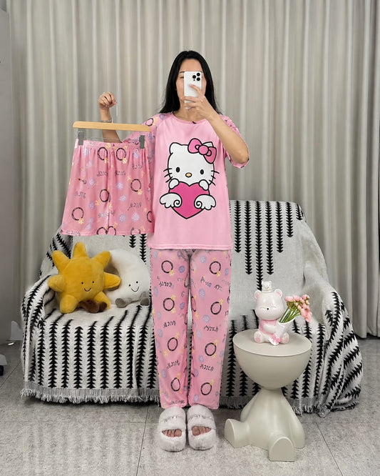 3 Piece Printed Night Suit